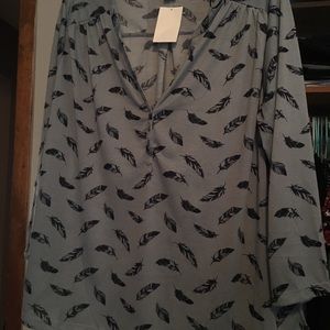 H&M Feather Blouse,  BNWT Size XL
